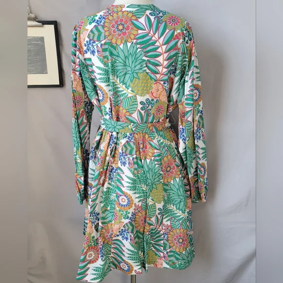 Boden Notch Neck Floral Dress US 16/18 L - Picture 3 of 16